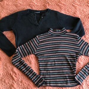 Bundle of 2 Brandy Melville long sleeve shirts Size-S